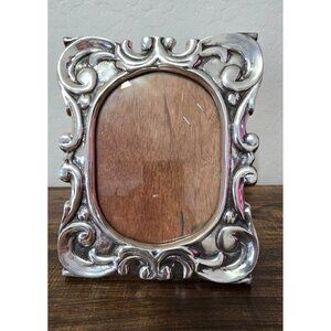 Holland Boone Polished Pewter Ornate Picture Frame With Wooden Back 5x7